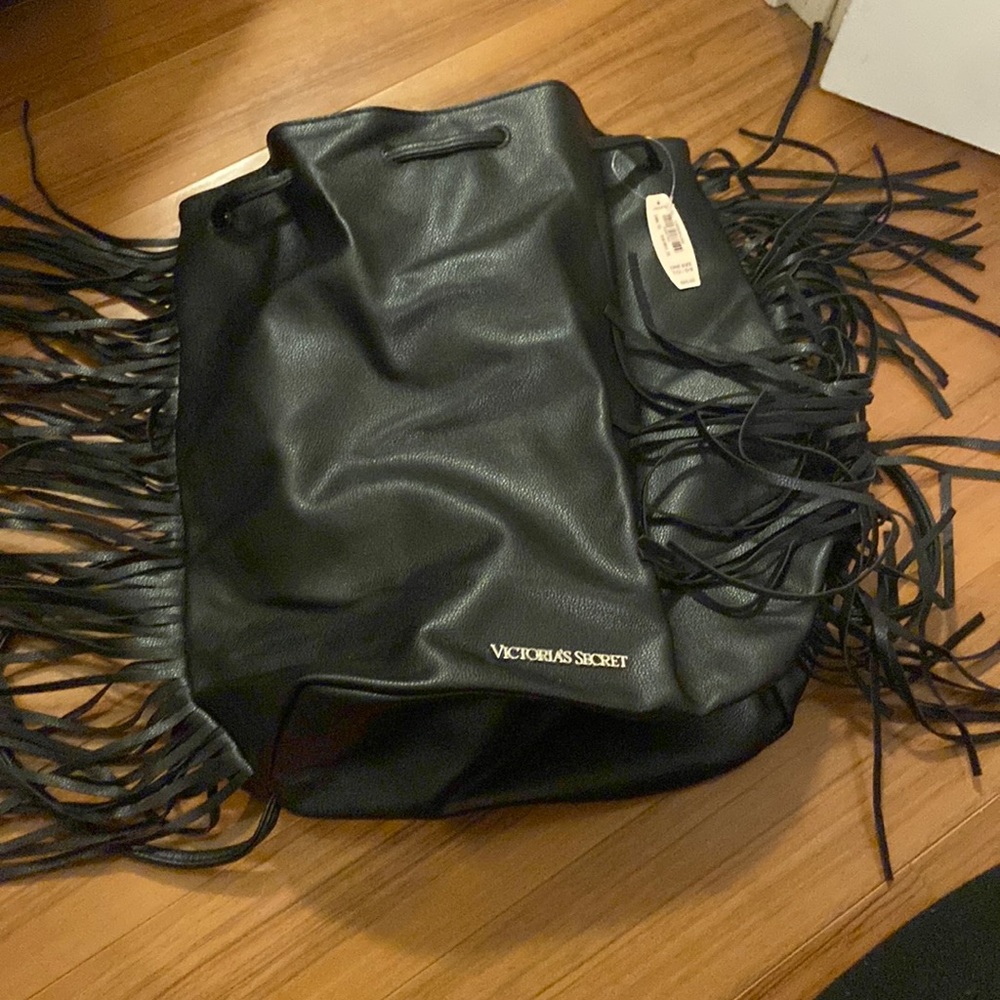 Victoria’s Secret black fringe back pack
